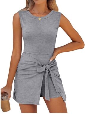 Amazon Caracilia tennis skort dress cinched tied waist sleeveless